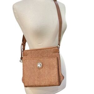 Brighton London Groove Rafia Sadie Slim Profile Organizer Crossbody MSRP $320